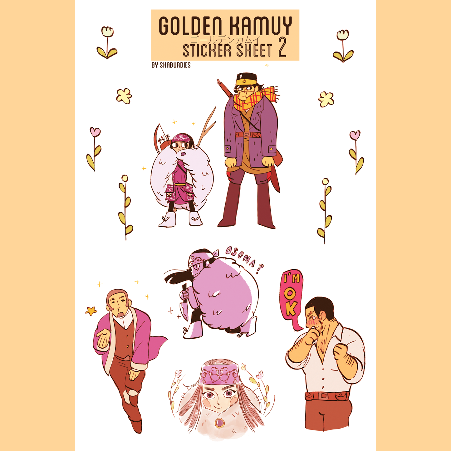 Golden Kamuy Sticker Sheets